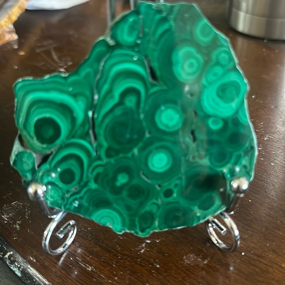 Small malachite slab with crystals